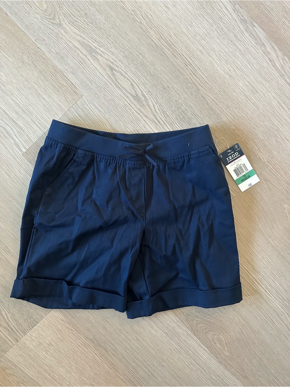 Izod Navy Girls Pull-On Cuffed Shorts